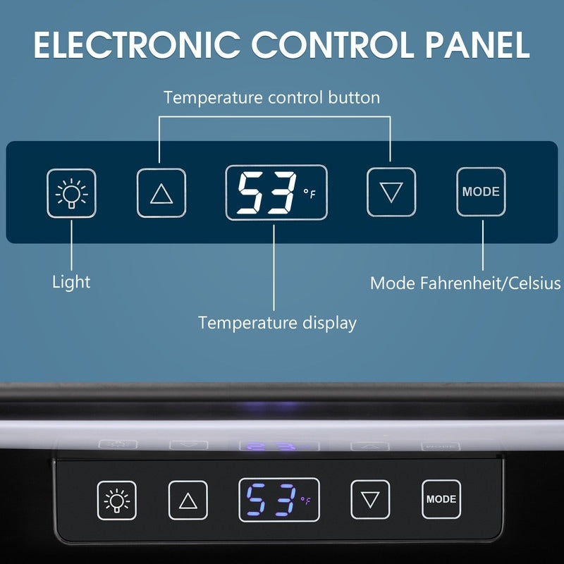 1.3cu.ft Beverage Refrigerator Cooler - 48 Can 12 Bottle Mini Fridge Glass Door, Electronic Touch Control