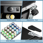 1.3cu.ft Beverage Refrigerator Cooler - 48 Can 12 Bottle Mini Fridge Glass Door, Knob Control