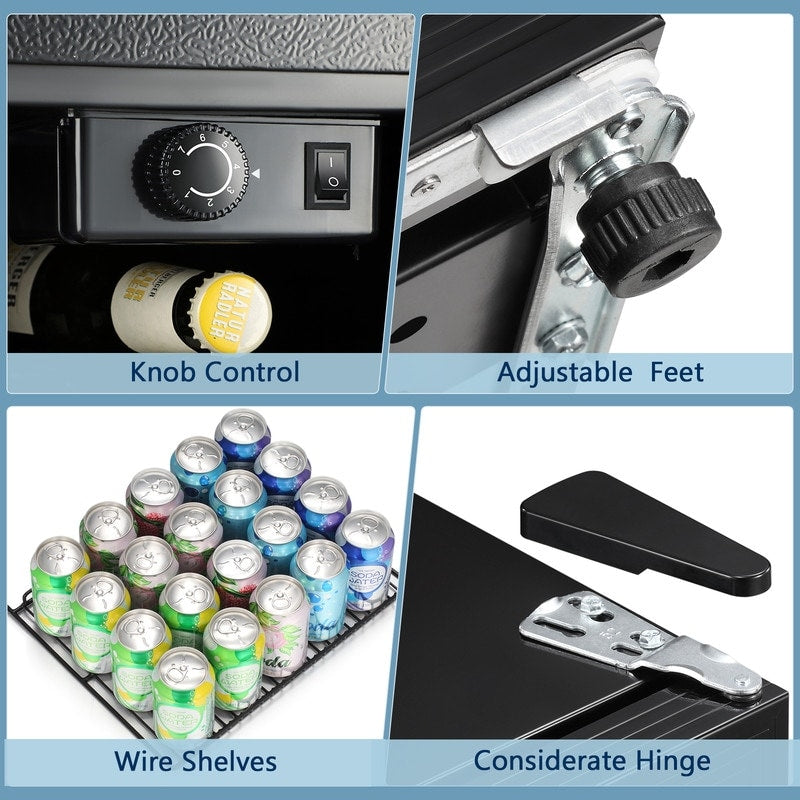 1.3cu.ft Beverage Refrigerator Cooler - 48 Can 12 Bottle Mini Fridge Glass Door, Knob Control