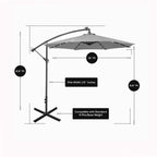 10 Ft. Solar Power Lighted Patio Umbrella with Base Stand
