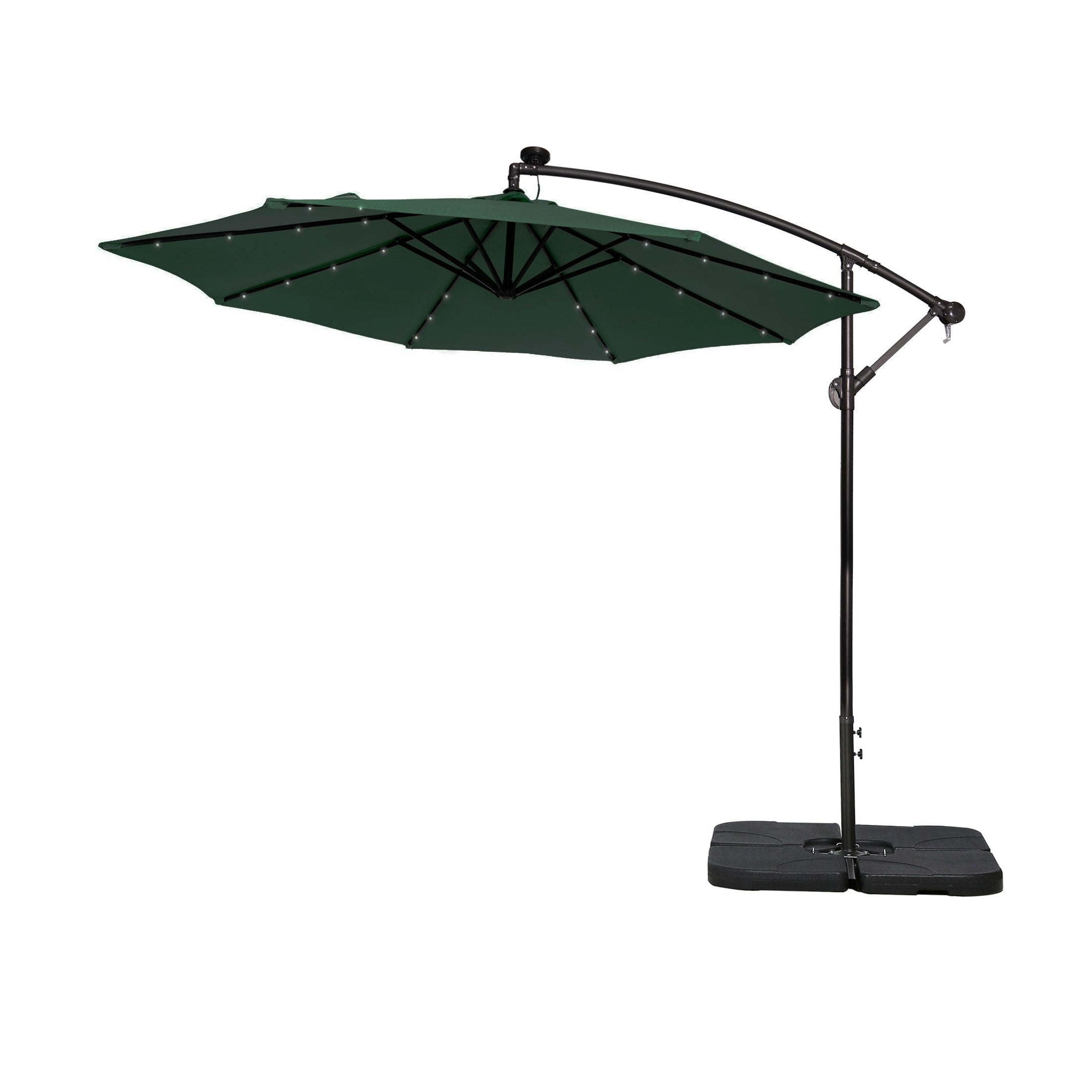 10 Ft. Solar Power Lighted Patio Umbrella with Base Stand