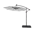 10 Ft. Solar Power Lighted Patio Umbrella with Base Stand