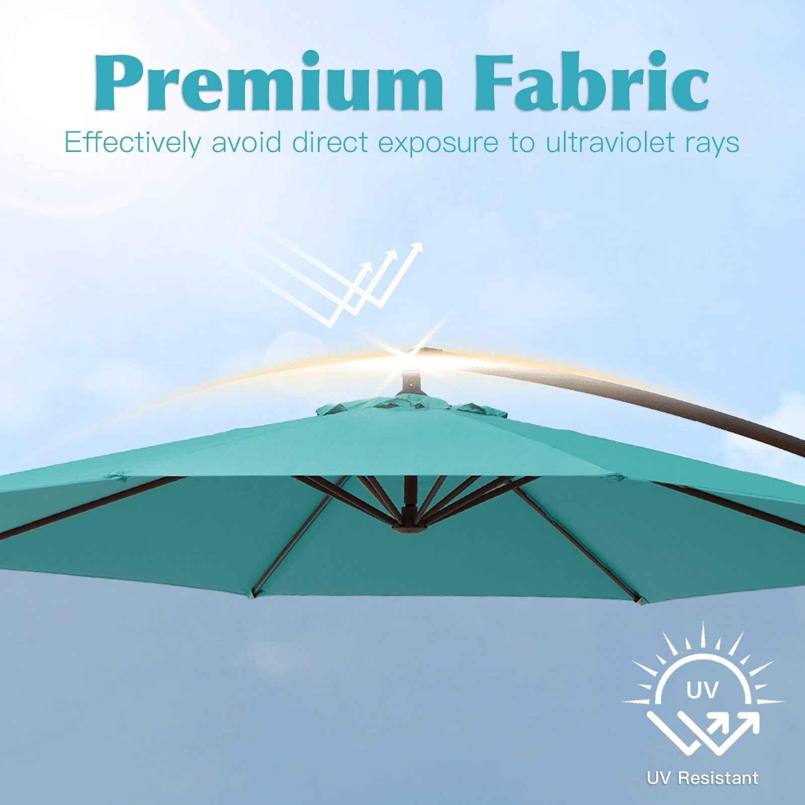 10 ft Steel Crank-lift Cantilever Umbrella With Weighted Base