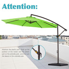 10 ft Steel Crank-lift Cantilever Umbrella With Weighted Base