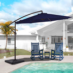 10 ft Steel Crank-lift Cantilever Umbrella With Weighted Base