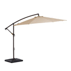 10 ft Steel Crank-lift Cantilever Umbrella With Weighted Base