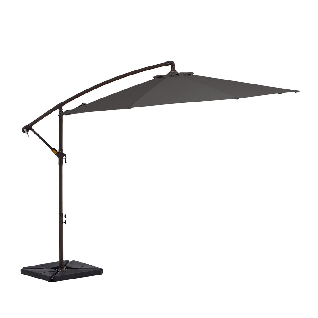 10 ft Steel Crank-lift Cantilever Umbrella With Weighted Base