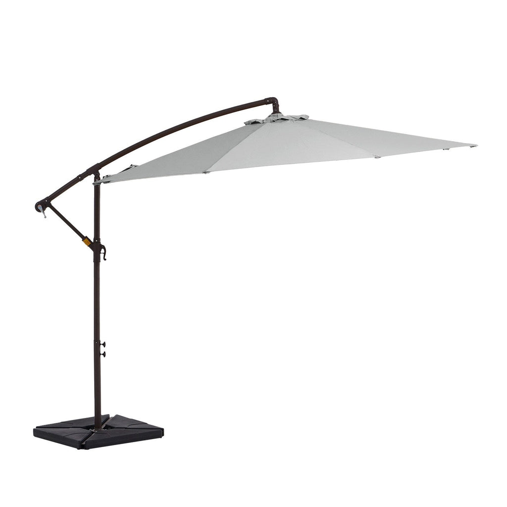 10 ft Steel Crank-lift Cantilever Umbrella With Weighted Base