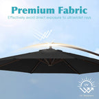 10 ft Steel Crank-lift Cantilever Umbrella With Weighted Base