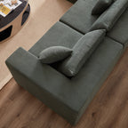 104-Inch Corduroy Modular L Shaped Sectional Sofa,Floor Couch Set,Foam-Filled Compressed Sofa,4 PC Free Combination