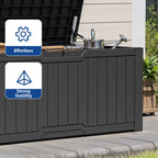 120-260 Gallons Large Resin Water Resistant Lockable Deck Box