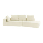 125 Stylish Chaise Lounge Modern Indoor Lounge Sofa Sleeper Sofa with Clean Lines for Living Room, Beige
