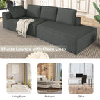125 Stylish Chaise Lounge Modern Indoor Lounge Sofa Sleeper Sofa with Clean Lines for Living Room, Beige