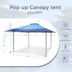 13' x 13' Outdoor Canopy Patio Gazebo Reinforced garden Pop-up Canopy Tentwith Elegant Corner Curtain - 13x13ft