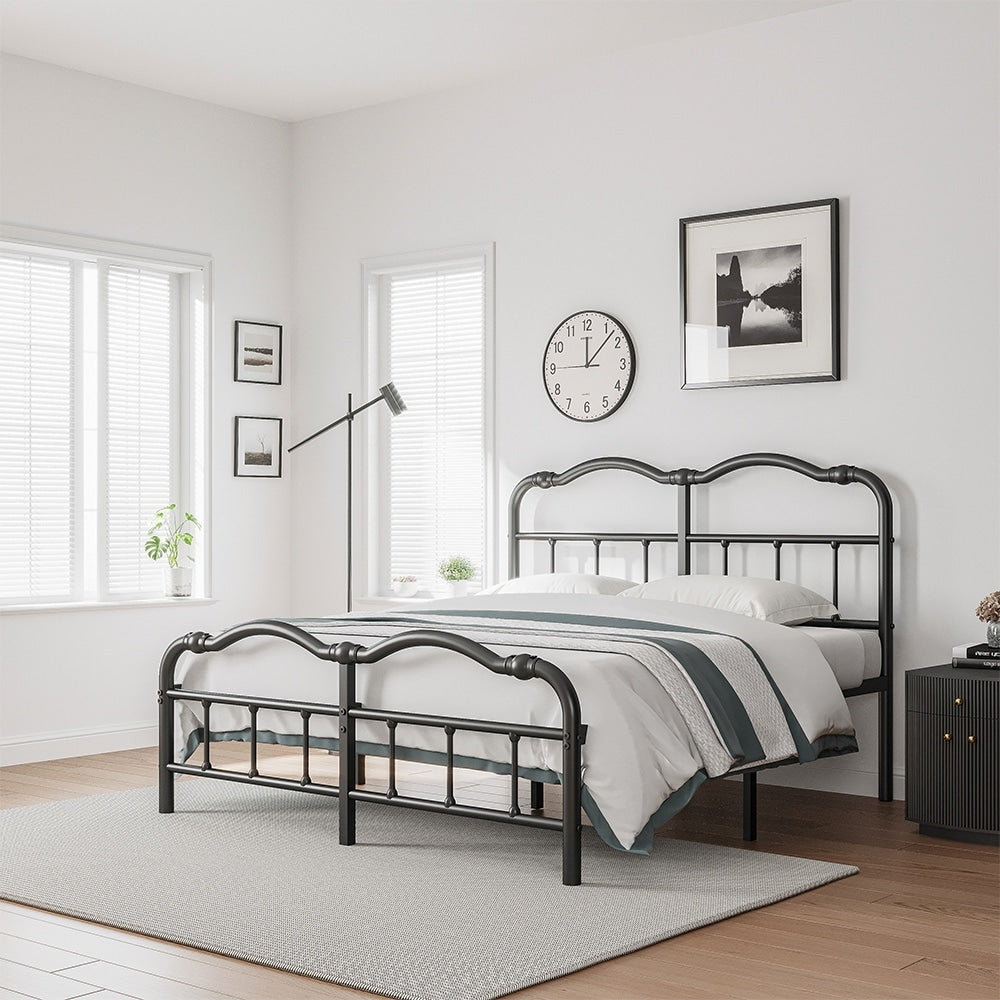 14 In High Heavy Duty Metal Bed Frame with Vintage Style, Supports Up To 2500lbs, Easy Assembly and No Squeak