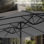 MAISON ARTS 15ft Double-Sided Patio Extra Large Twin Umbrella with Base Included