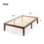 16 Inch Classic Solid Wood Platform Bed Frame in Multiple Finishes