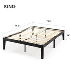 16 Inch Classic Solid Wood Platform Bed Frame in Multiple Finishes