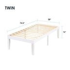 16 Inch Classic Solid Wood Platform Bed Frame in Multiple Finishes