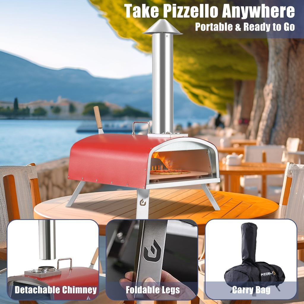 Outdoor Wood Fired Pizza Oven Portable Pizza Oven with Pizze Peel, Carry Bag - 16 inch