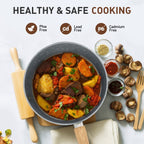 17-Piece Kitchen Granite Cookware Set, Non-stick Cooking Pots and Pans Set