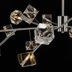 18-Light Modern Glam Luxury Sputnik Linear Cluster Crystal Chandelier for Dining Room/Living Room