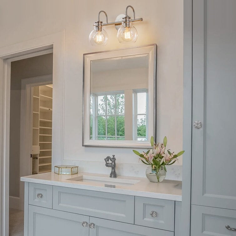 2/3 Light Bathroom Vanity Light Wall Sconce with Glass Shade