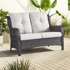 Gymojoy Outdoor Loveseat Wicker Sofa Set Rattan Sofa