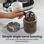 2-Way 12-Cup Coffee Maker & Single Serve, Glass Carafe, Auto Pause & Pour, Black