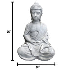 25.6-in. Lightweight Concrete Meditating Buddha Statue