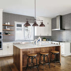 3-Light Industrial Farmhouse Dome Pendant Metal Linear Kitchen Island Pendant Light Oil Rubbed Bronze Finish