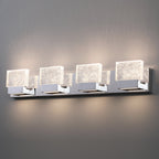C Cattleya Stainless Steel 3000K Integrated LED Vanity Light with Art Glass Shades - Chrome