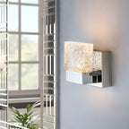 C Cattleya Stainless Steel 3000K Integrated LED Vanity Light with Art Glass Shades - Chrome