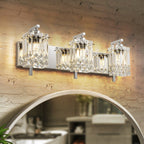 3-Light Modern Glam Bathroom Vanity Lights Crystal Wall Sconce Light for Mirror