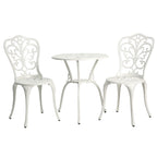 3-Piece Aluminum Outdoor Patio Butterfly Table and Chairs with Umbrella Hole