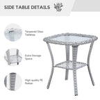 Gymojoy 3 Piece Outdoor Wicker Swivel Rocker with Cushion & Table