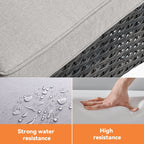 Gymojoy 3 Piece Outdoor Wicker Swivel Rocker with Cushion & Table