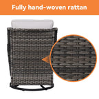 Gymojoy 3 Piece Outdoor Wicker Swivel Rocker with Cushion & Table