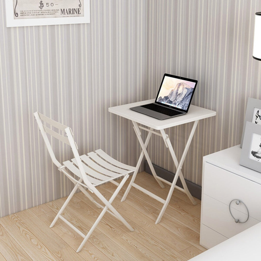 3 Piece Patio Minimalist Bistro Set Foldable Square Table & Chairs - 3-Piece