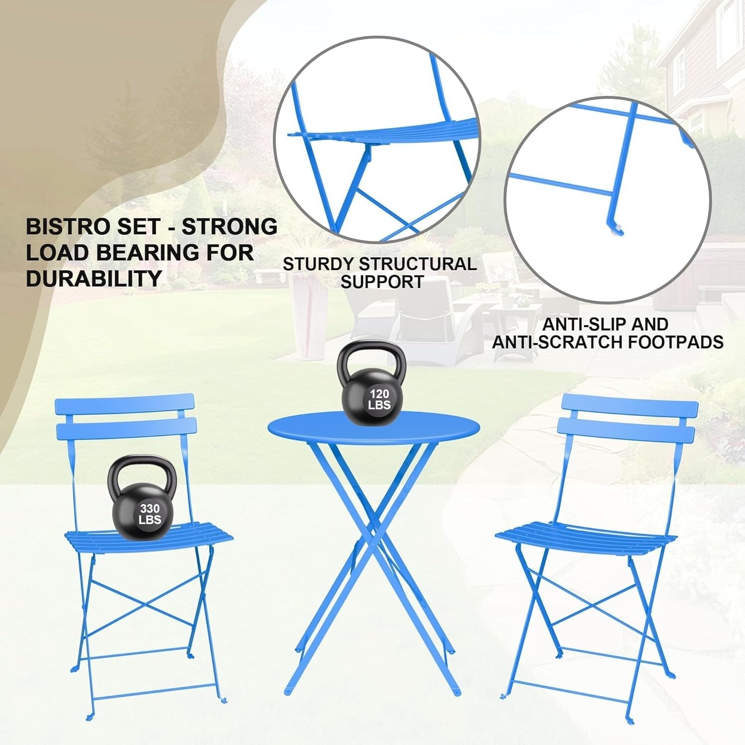 3 Pieces Patio Bistro Sets