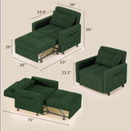 3-in-1 Adjustable Sleeper Sofa Bed, Pull Out Chair Sofa, Convertible Folding Bed for Living Room