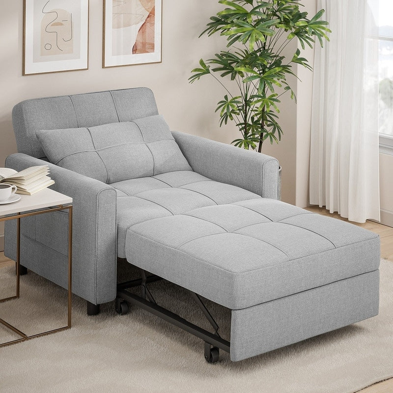 3-in-1 Adjustable Sleeper Sofa Bed, Pull Out Chair Sofa, Convertible Folding Bed for Living Room