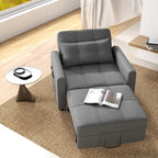 3-in-1 Pull-Out Sofa Bed Sleeper Chair , Convertible Adjustable Foldable Upholstered Lounge Couch