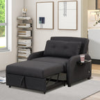 3-in-1 Pull-Out Sofa Sleeper with Collapsible Wing Table & USB Ports by Harper&Bright Designs