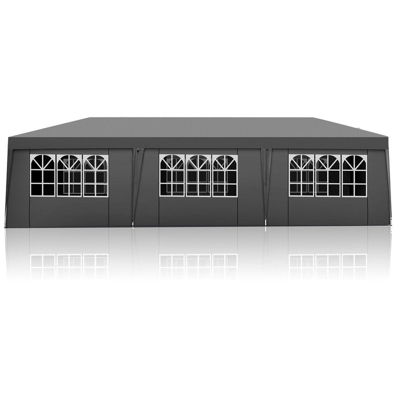 30x10FT Pop-up Oxford Cloth With 8 Sandbags and 8 Sidewalls With Tugboat Bag Canopy Gazebo - 30x10x8.8FT(WDH)