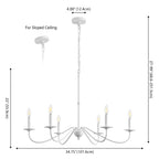 34.75 6-Light Iron LED Chandelier, by JONATHAN Y