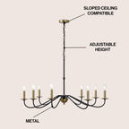 34.75 6-Light Iron LED Chandelier, by JONATHAN Y