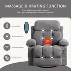 360° Swivel Recliner Chair with Massage, Heat, USB, and Cup Holders