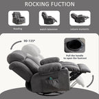 360° Swivel Recliner Chair with Massage, Heat, USB, and Cup Holders