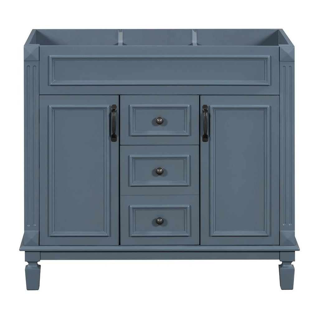 36'' Modern Bathroom Vanity with Top Sink and Mirror Cabinet,2 Doors and 2 Drawers